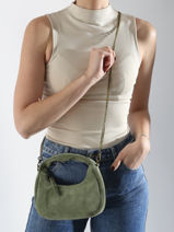 Cross Body Tas Velvet Leder Milano Groen velvet VE24113-vue-porte